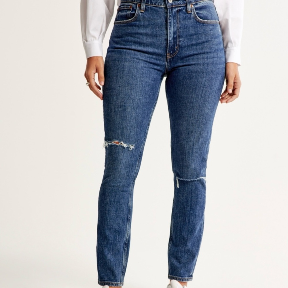 Abercrombie & Fitch Blue curve love high rise Jeans